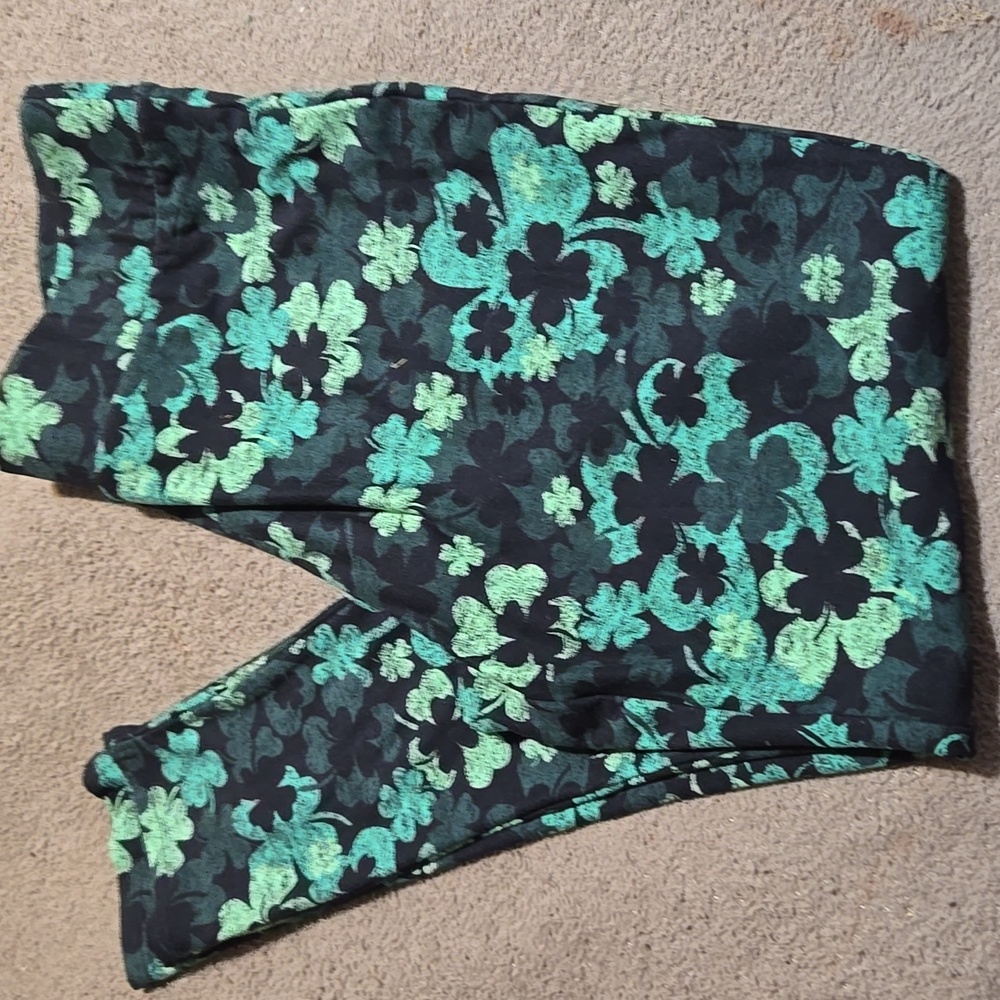 SP2 EUC Full Length Legging Sz L/XL Wide Band Pull-on Clovers Stretchy Soft